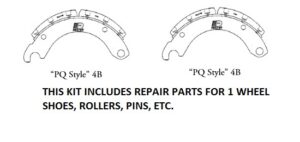 S/L 12.25" X 4" PQ AIR BRAKE REPAIR KIT, 1 WHEEL 23K F/DEX